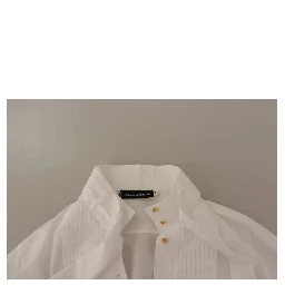 White Cotton Collared Long Sleeves Formal Shirt Top