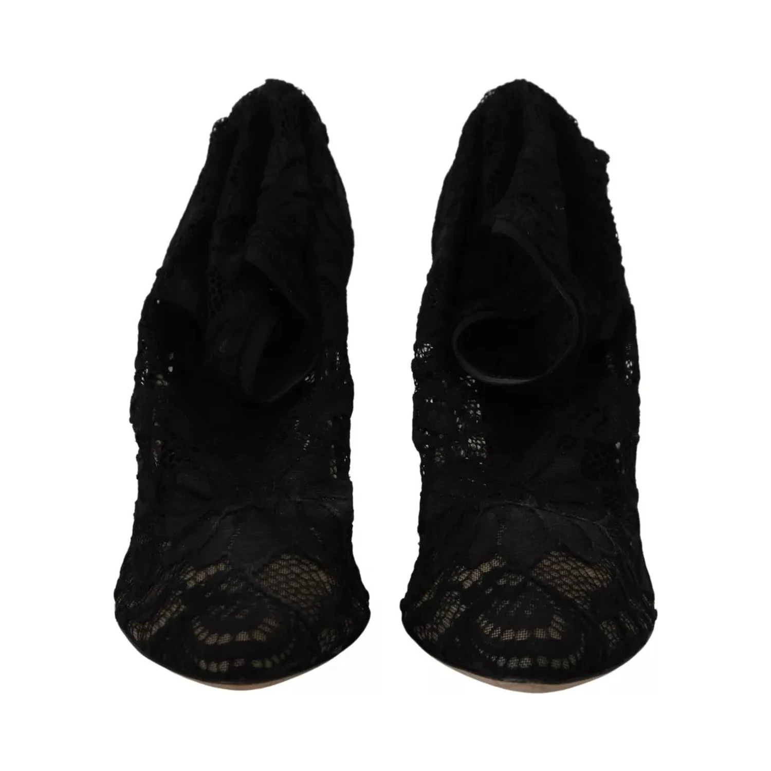 Black Stretch Socks Taormina Lace Boots Shoes
