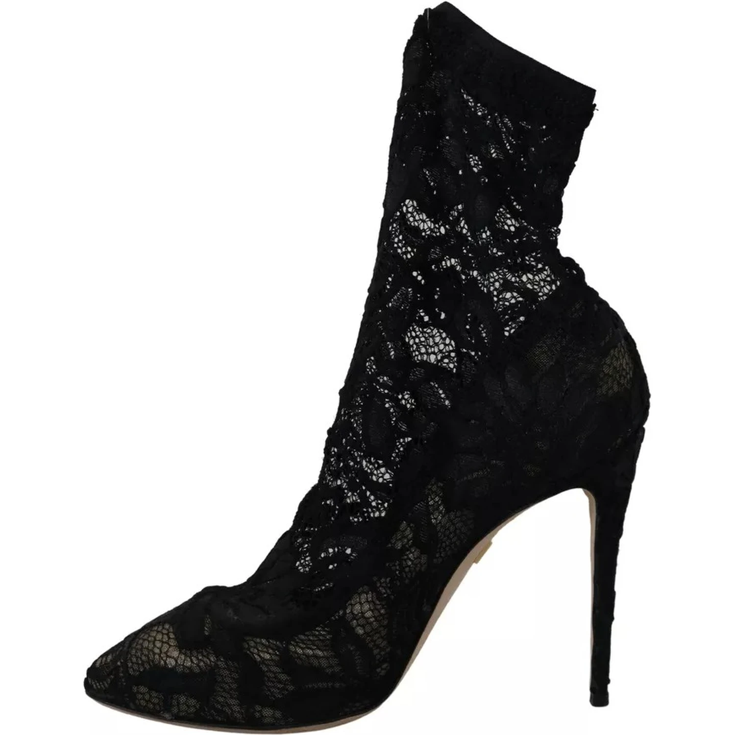 Black Stretch Socks Taormina Lace Boots Shoes