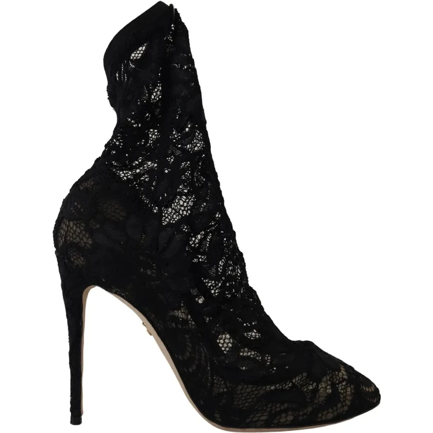 Black Stretch Socks Taormina Lace Boots Shoes