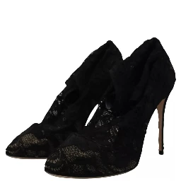 Black Stretch Socks Taormina Lace Boots Shoes