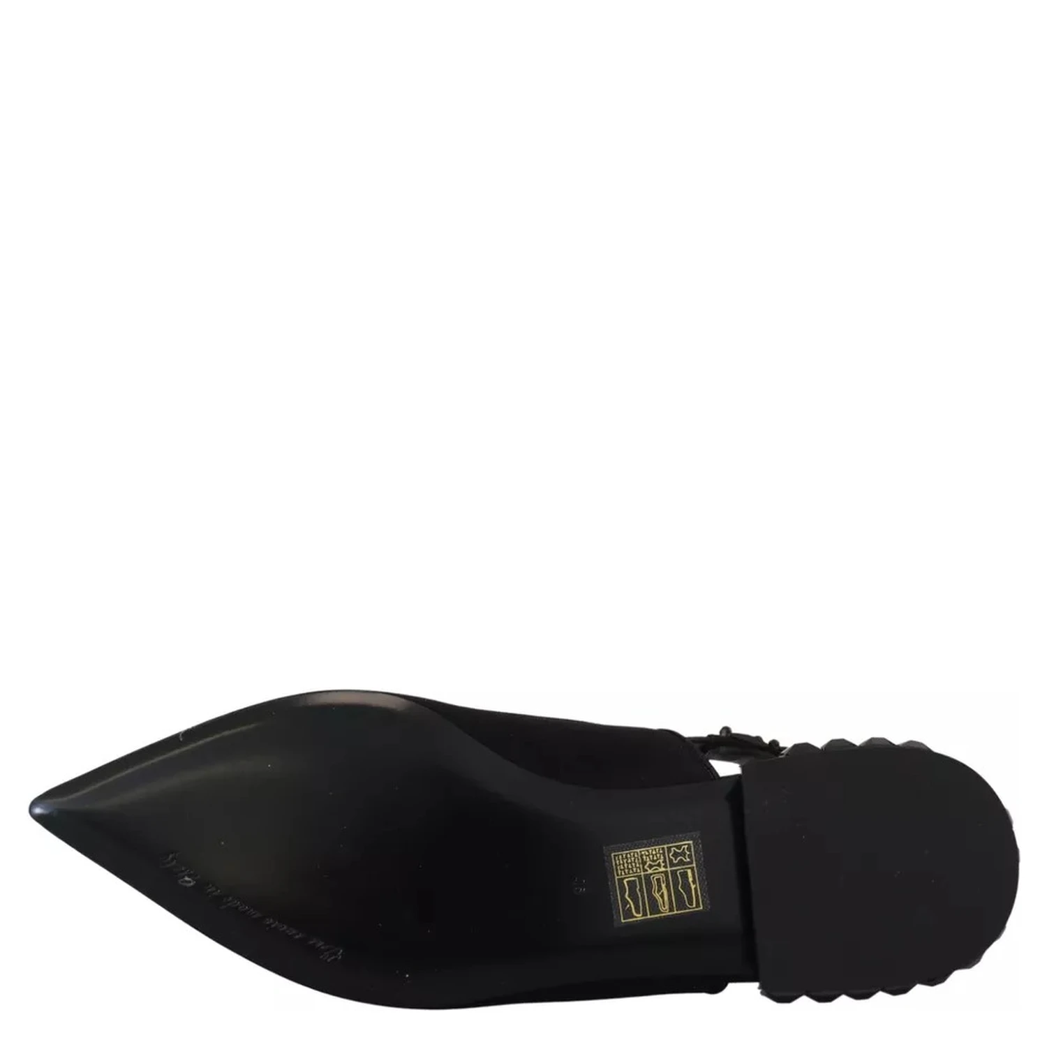 Black Flats Crystal Slingback Charmeuse Shoes