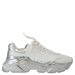 White Silver Leather Daymaster Women Sneakers Shoes