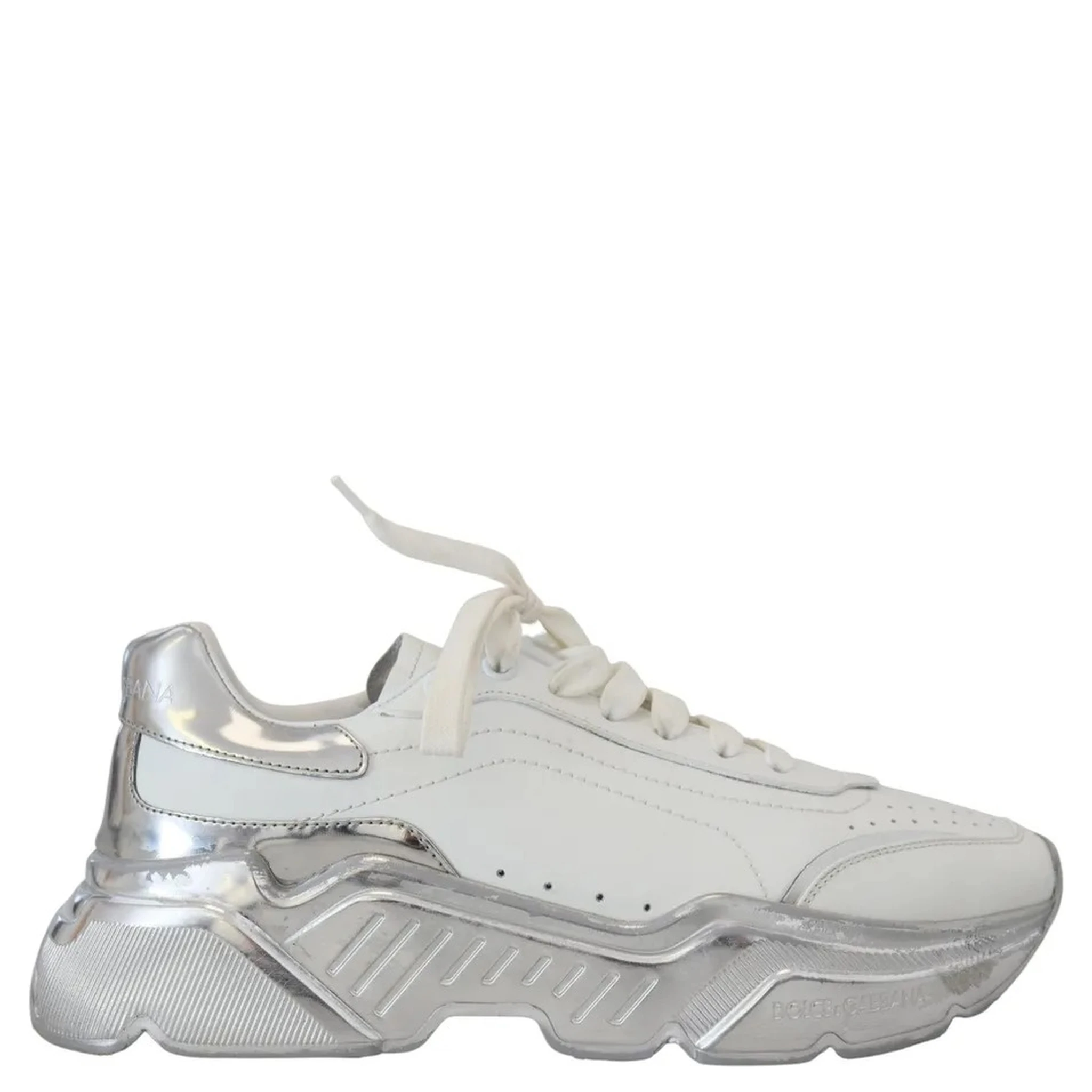 White Silver Leather Daymaster Women Sneakers Shoes