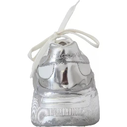 White Silver Leather Daymaster Women Sneakers Shoes