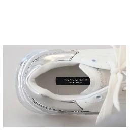 White Silver Leather Daymaster Women Sneakers Shoes