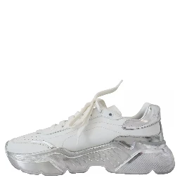 White Silver Leather Daymaster Women Sneakers Shoes