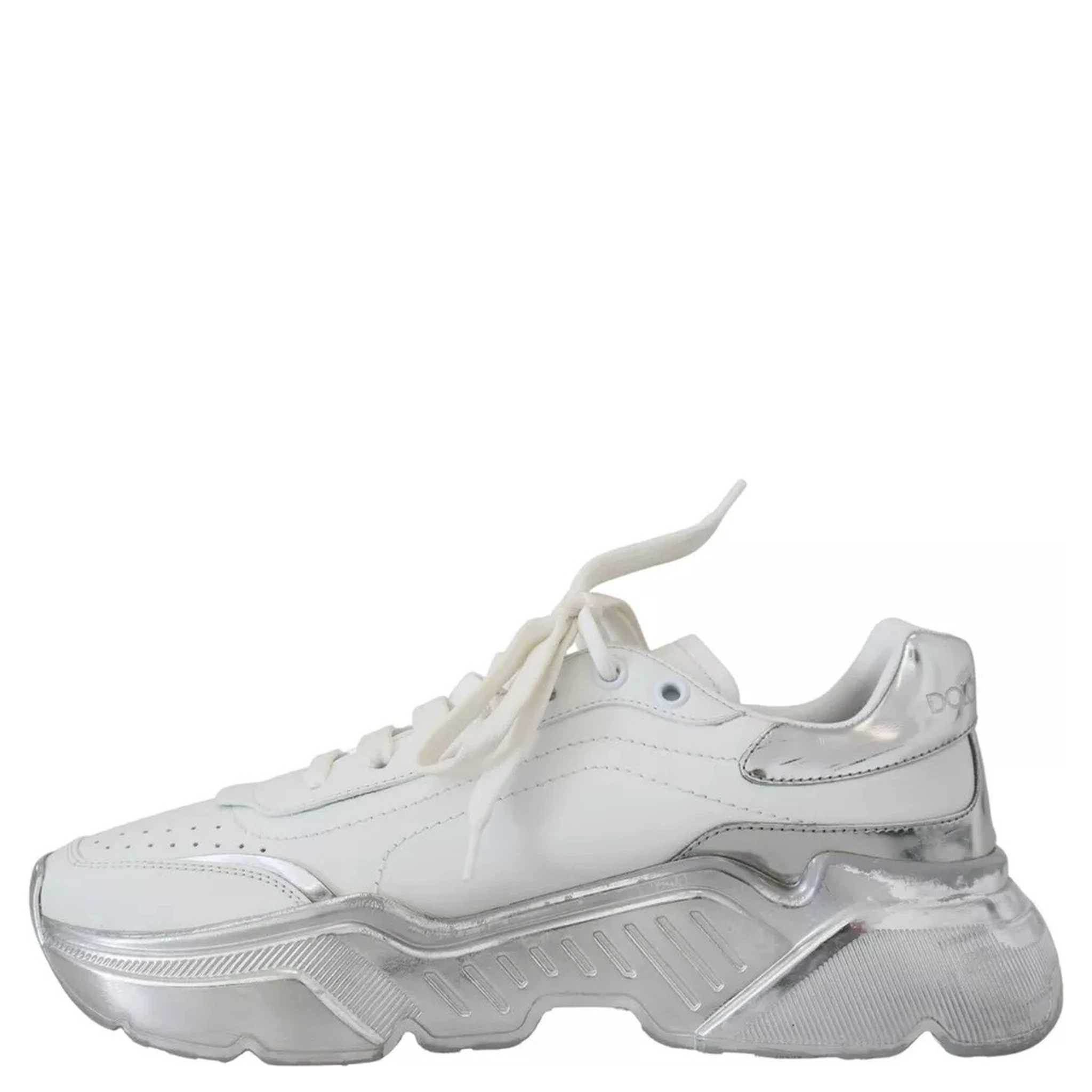 White Silver Leather Daymaster Women Sneakers Shoes