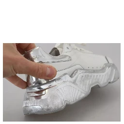 White Silver Leather Daymaster Women Sneakers Shoes