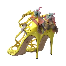 Yellow Butterfly Applique Sandals Shoes