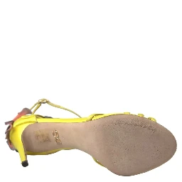 Yellow Butterfly Applique Sandals Shoes