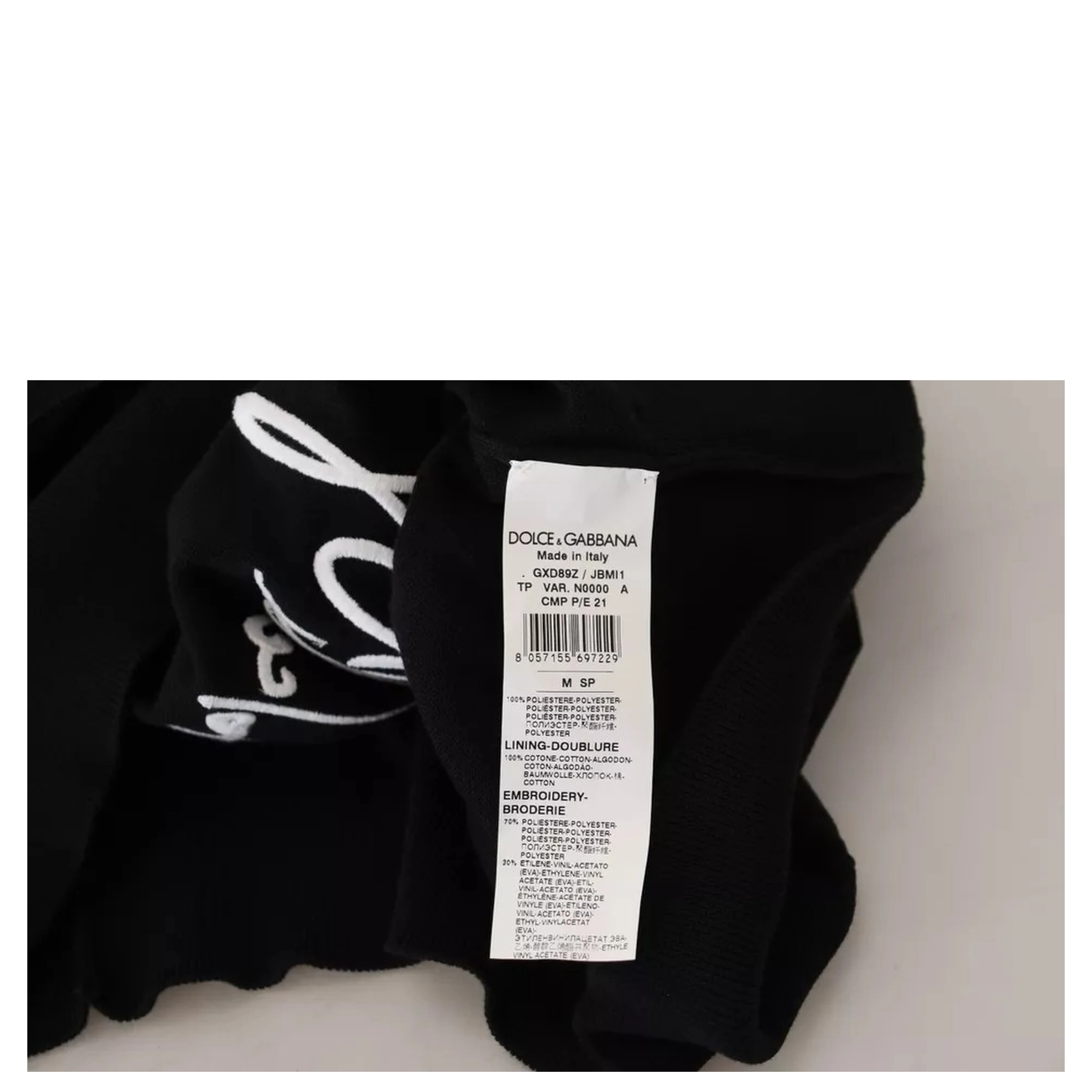 Black Polyester Crewneck Men Pullover Sweater
