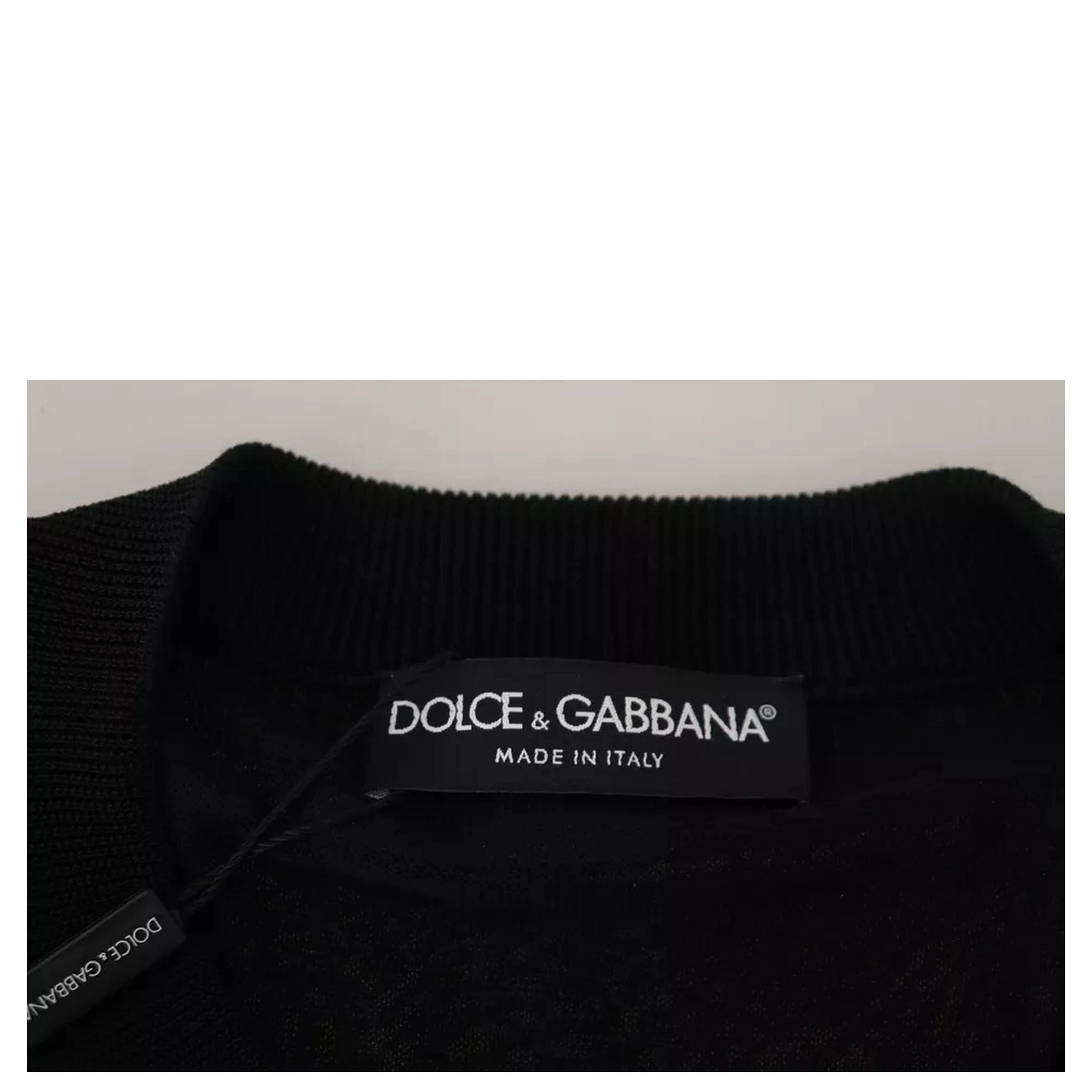 Black Polyester Crewneck Men Pullover Sweater