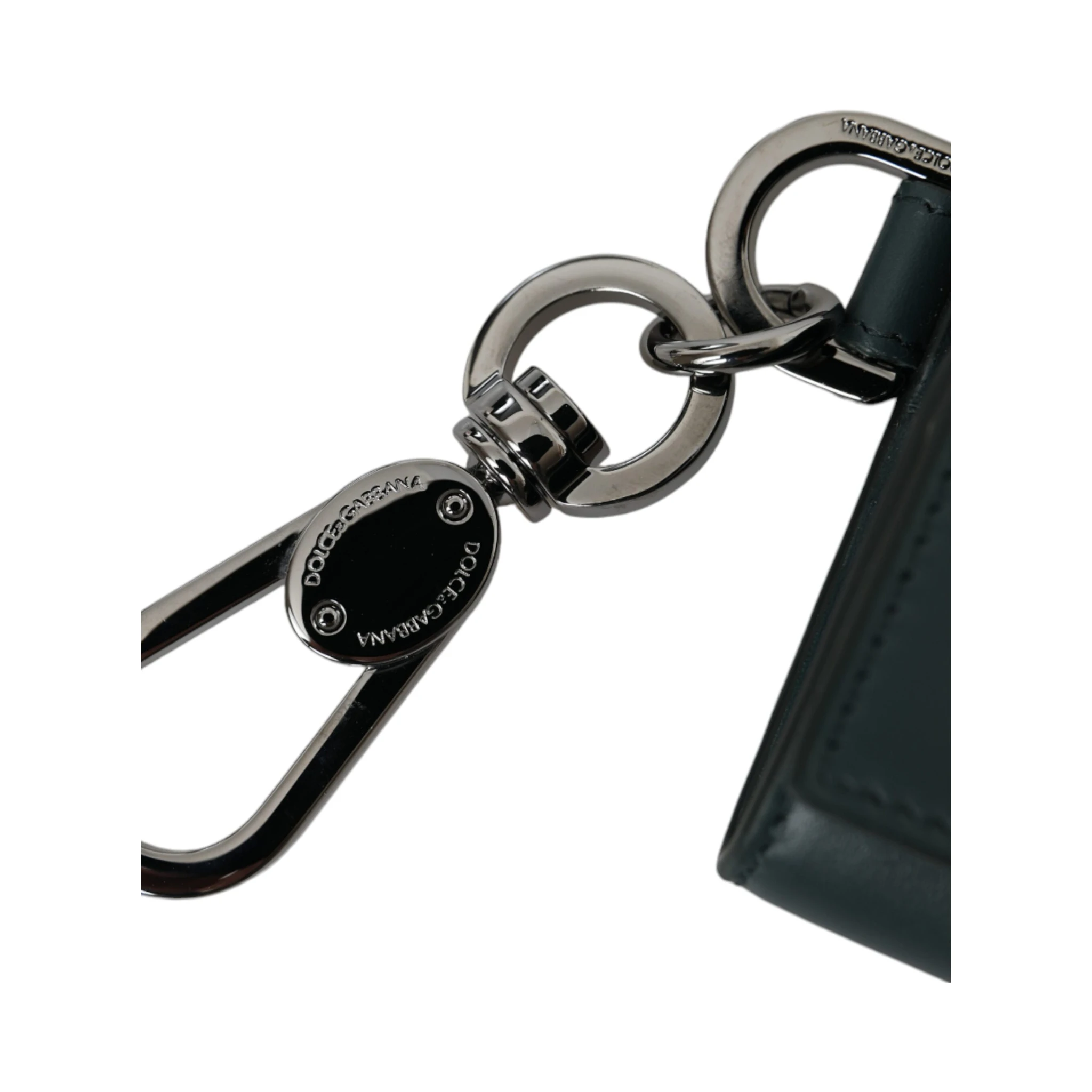 Green Leather DG Logo Keyring Coin Purse Keyring Wallet