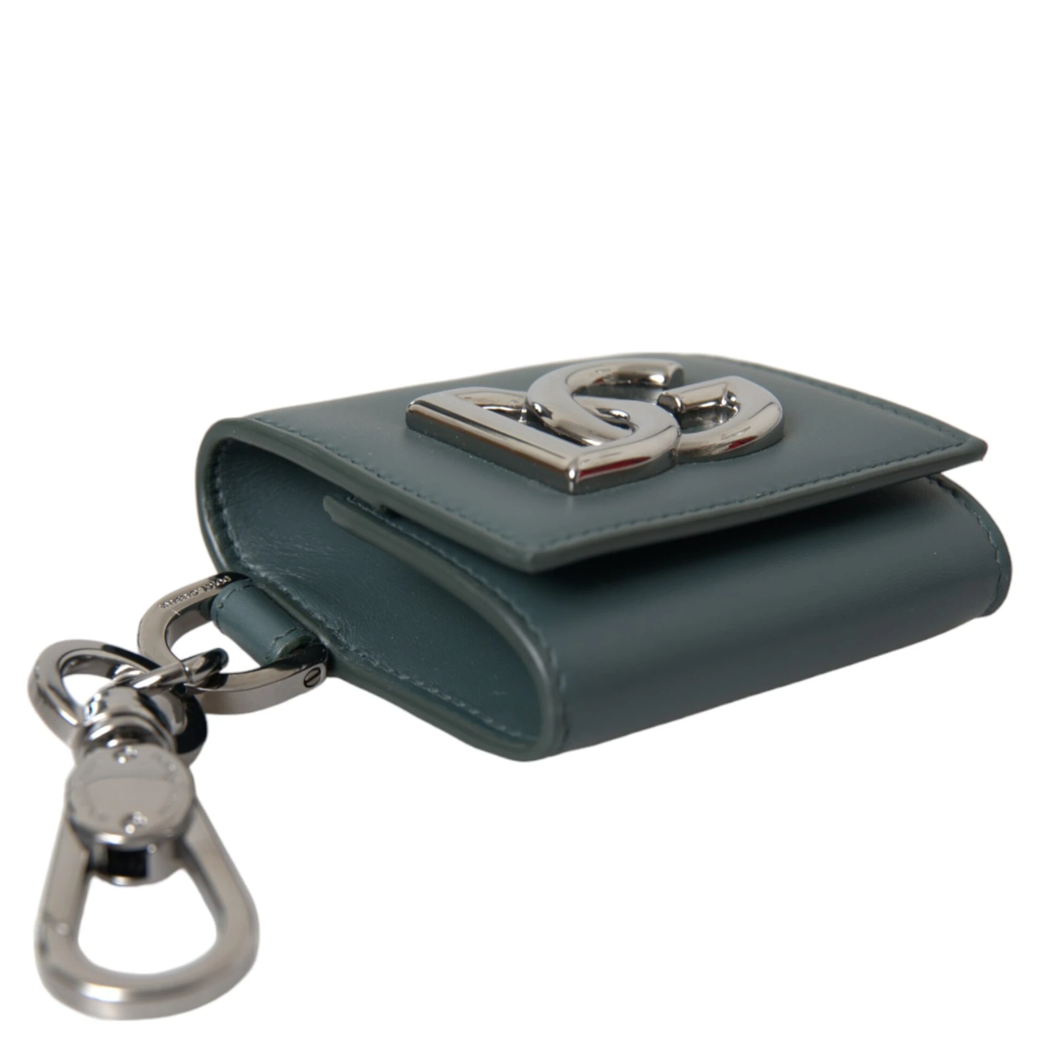 Green Leather DG Logo Keyring Coin Purse Keyring Wallet
