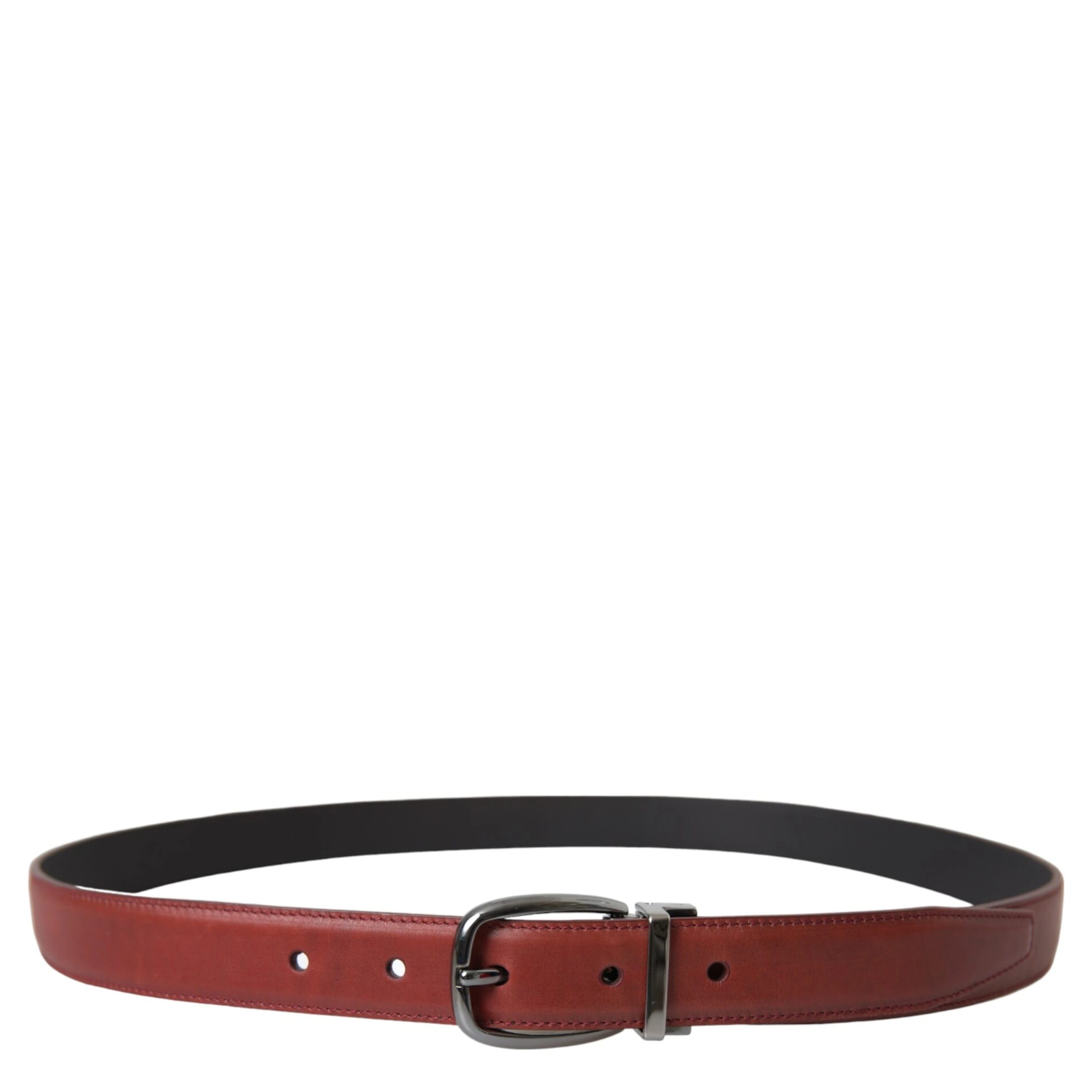 Brown Leather Silver Metal Buckle Belt Men