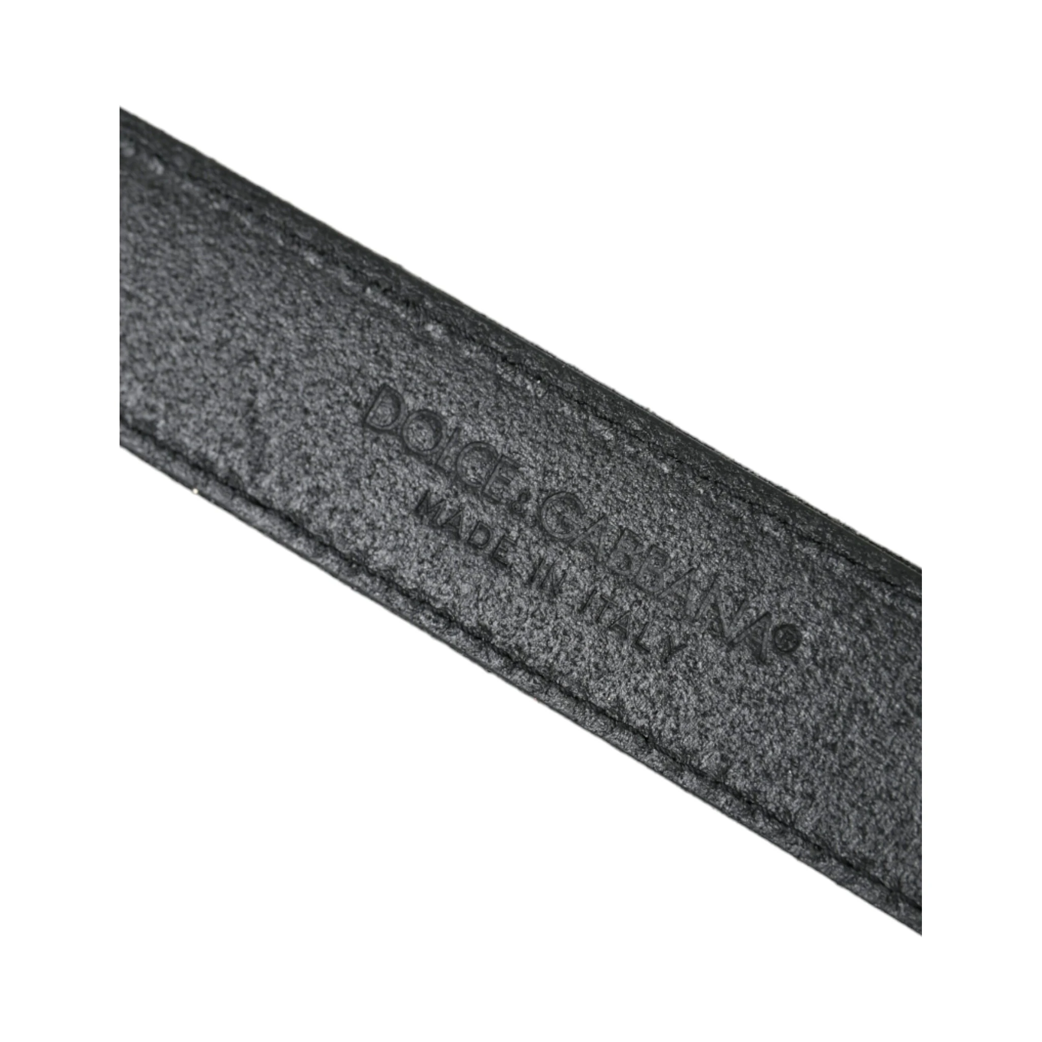 Black Glittered Leather Silver Buckle Belt