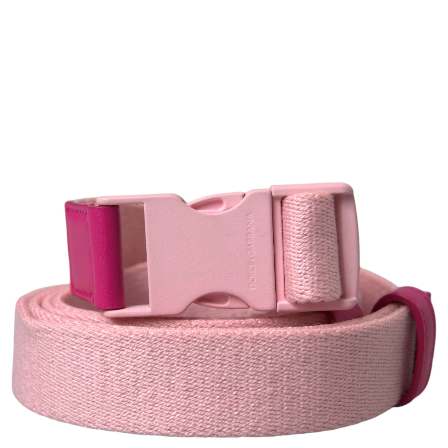 Pink Canvas Stretch Plastic Buckle Women Belt