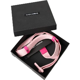 Pink Canvas Stretch Plastic Buckle Women Belt