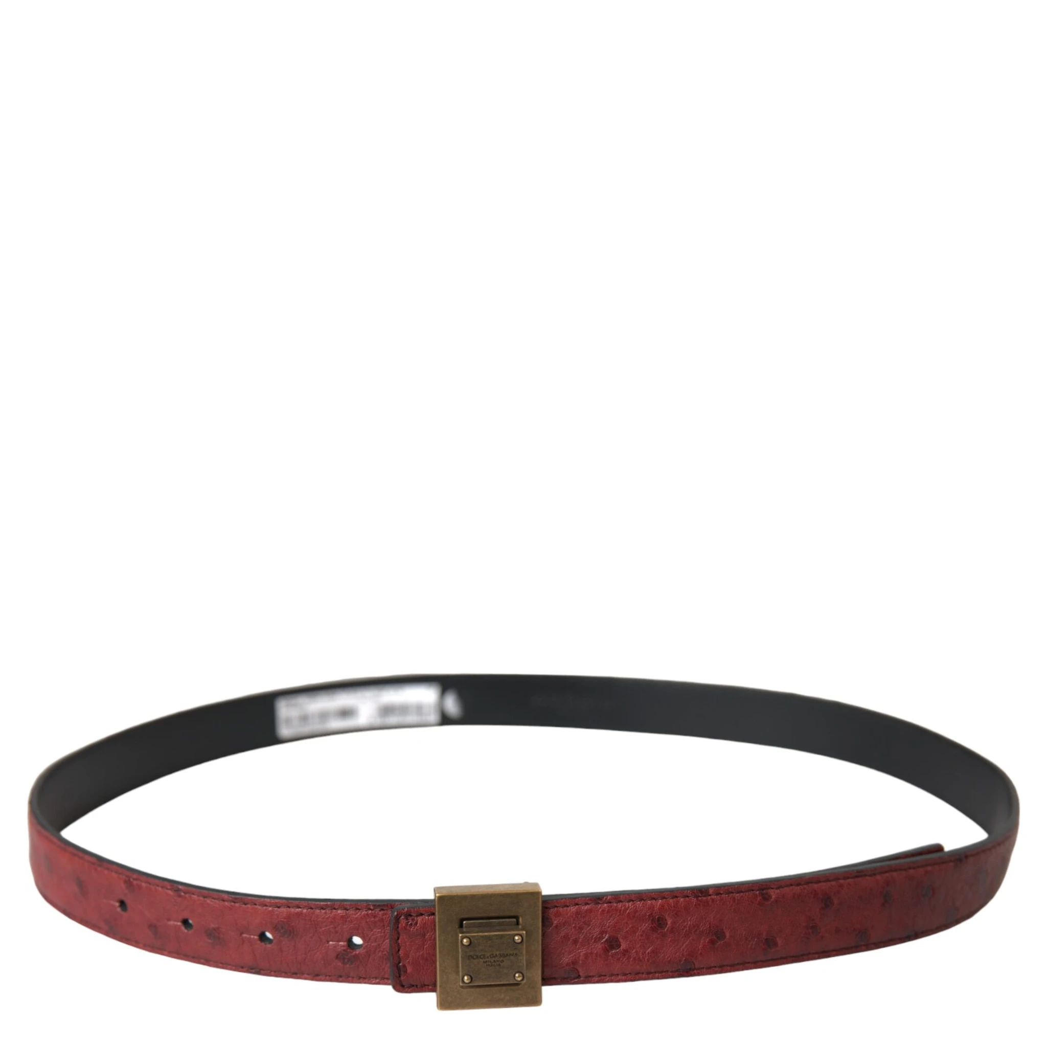 Brown Leather Square Metal Buckle Belt