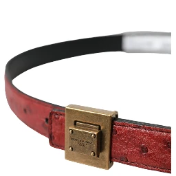 Brown Leather Square Metal Buckle Belt