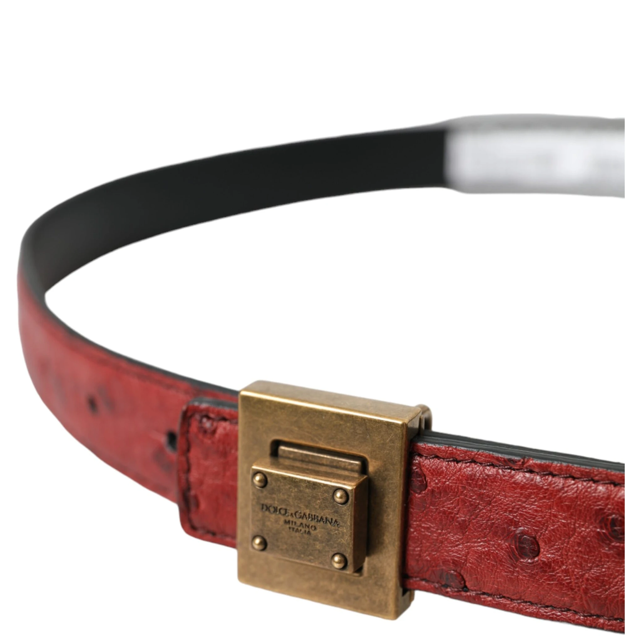 Brown Leather Square Metal Buckle Belt