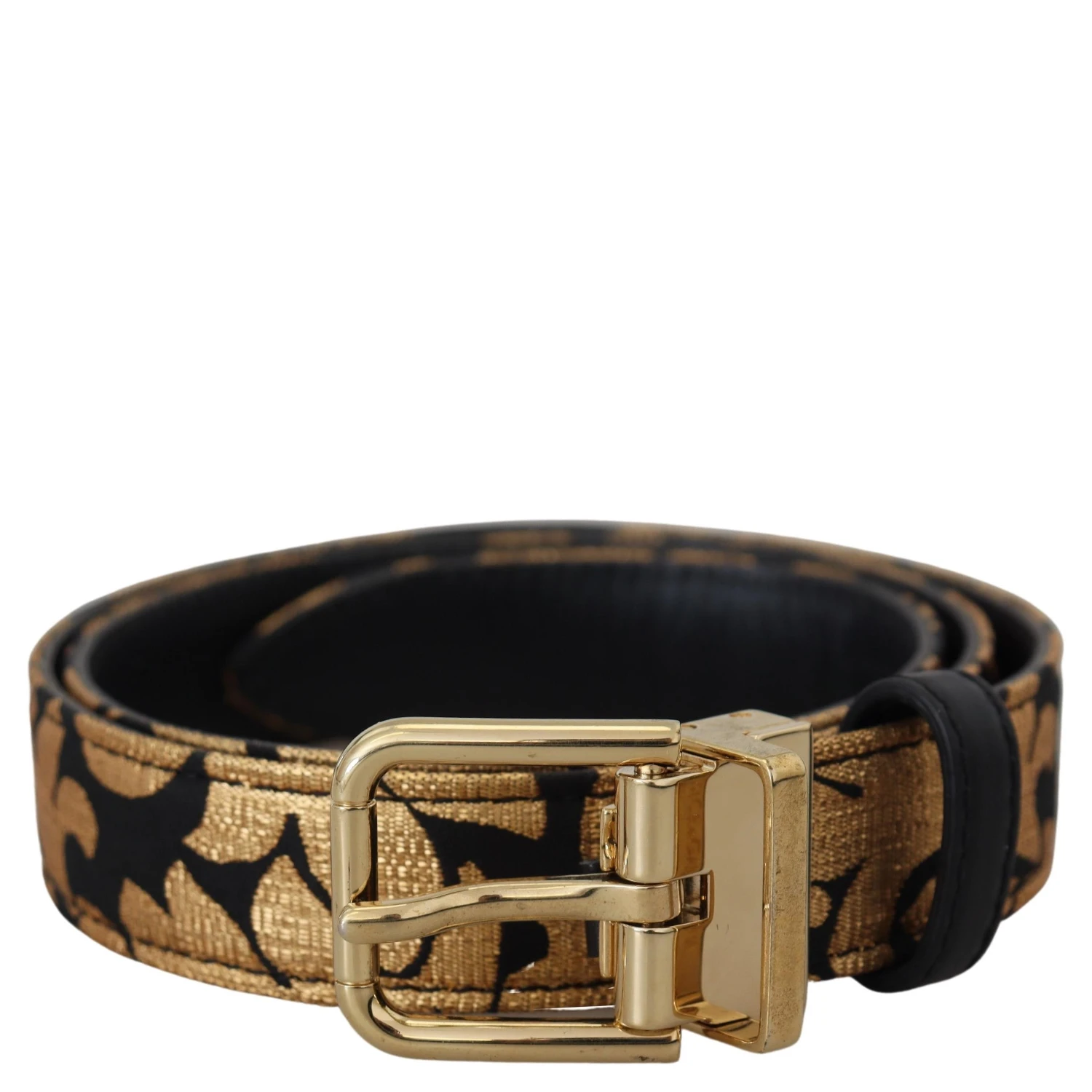 Multicolor Jacquard Leather Logo Buckle Belt