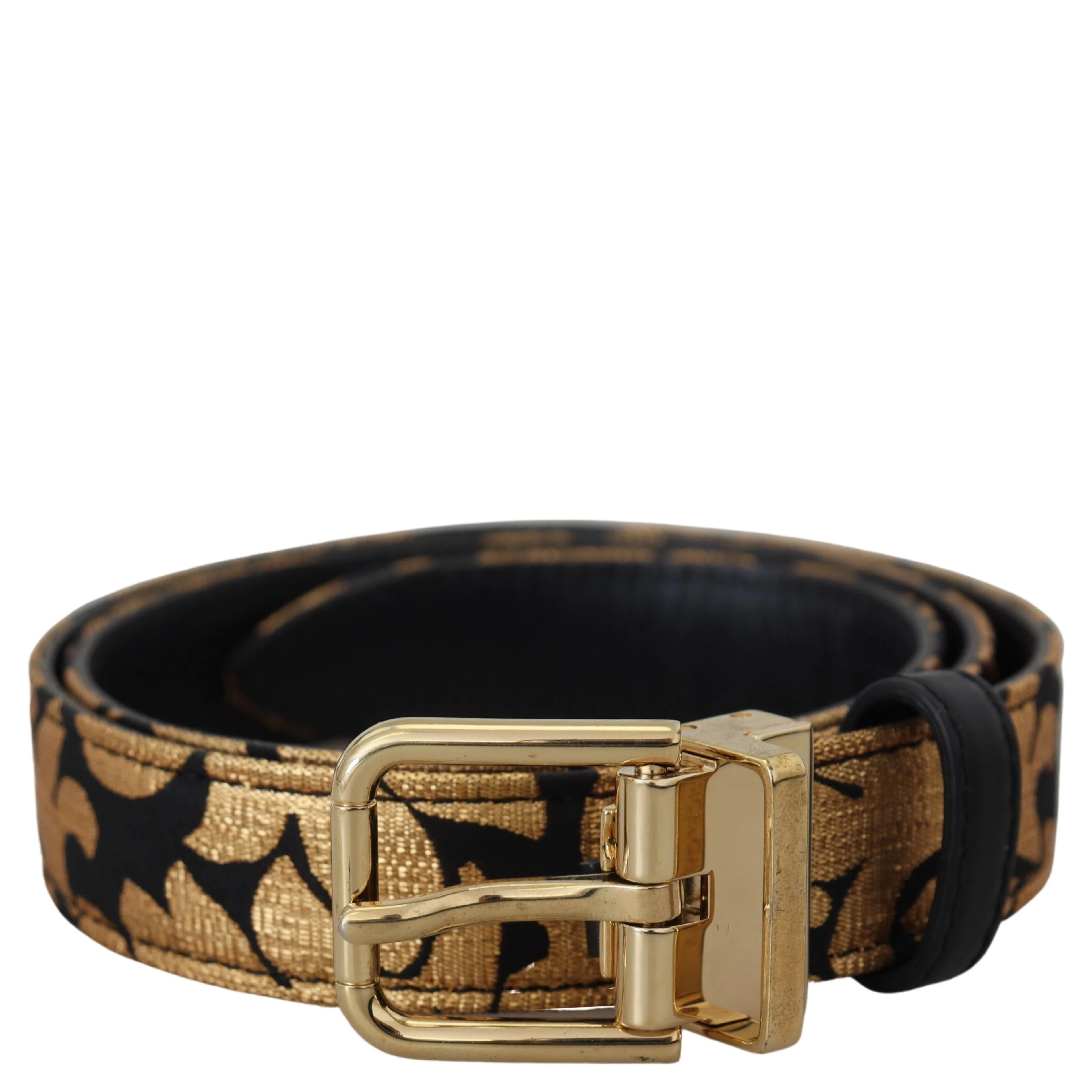 Multicolor Jacquard Leather Logo Buckle Belt