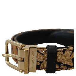 Multicolor Jacquard Leather Logo Buckle Belt