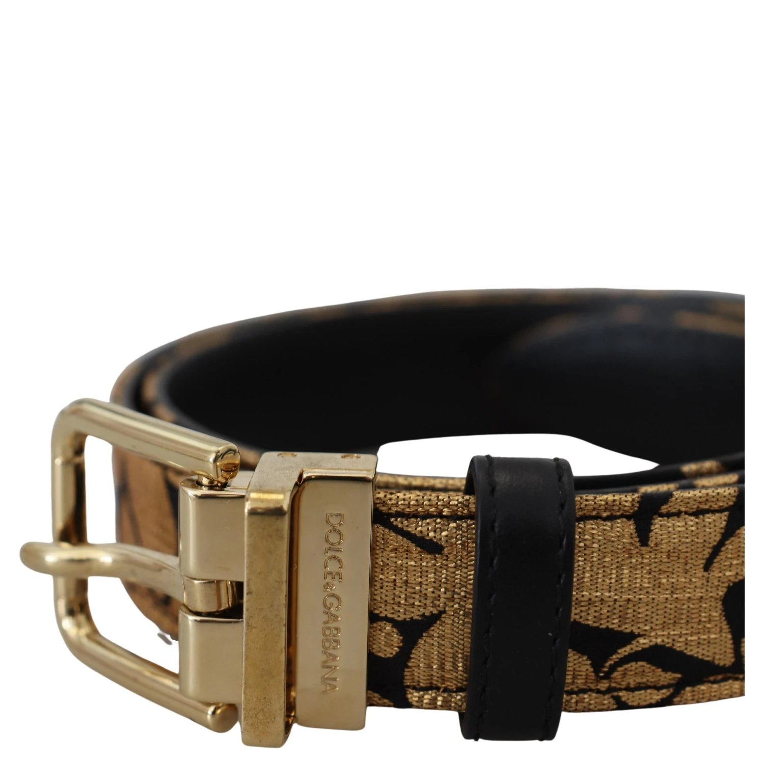 Multicolor Jacquard Leather Logo Buckle Belt