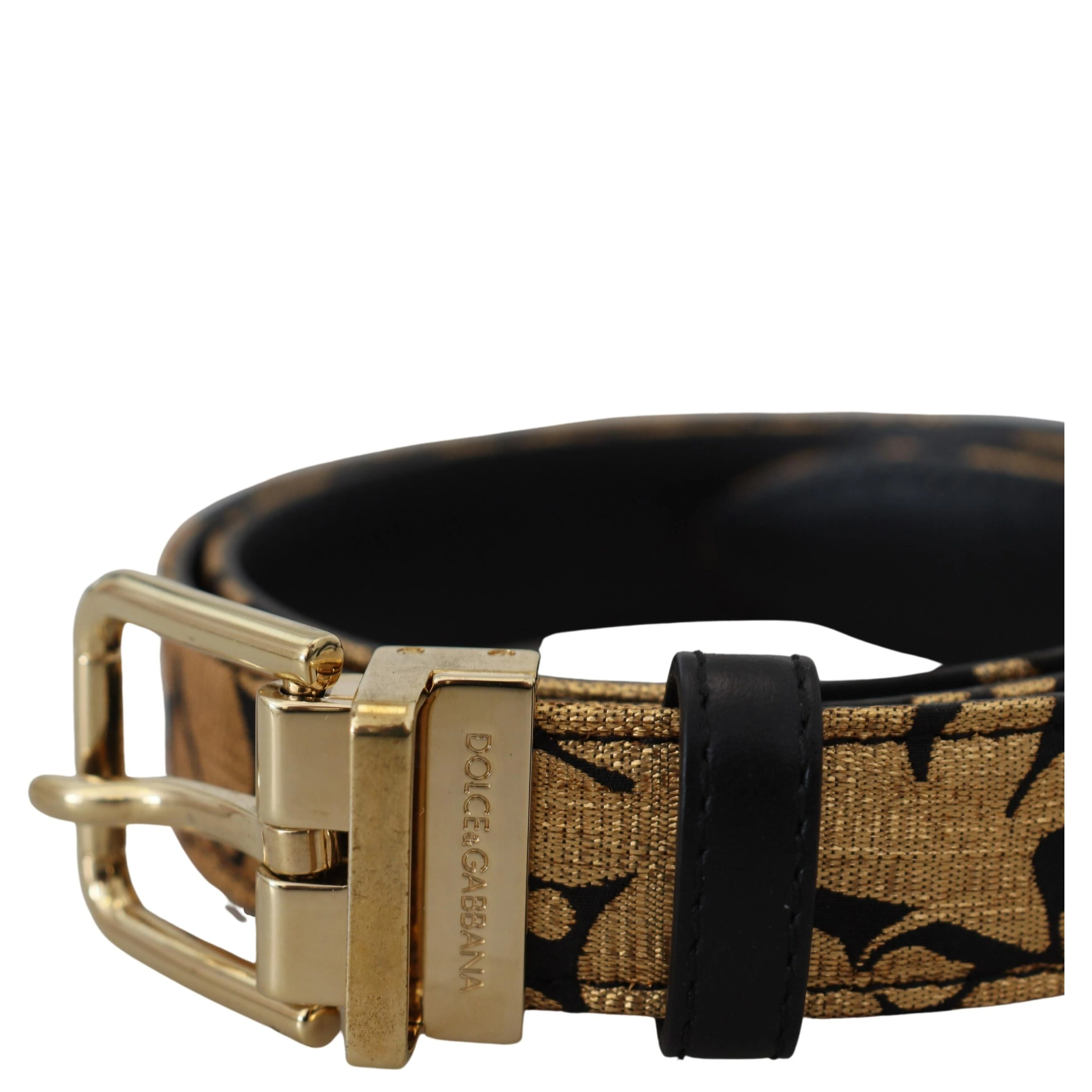 Multicolor Jacquard Leather Logo Buckle Belt