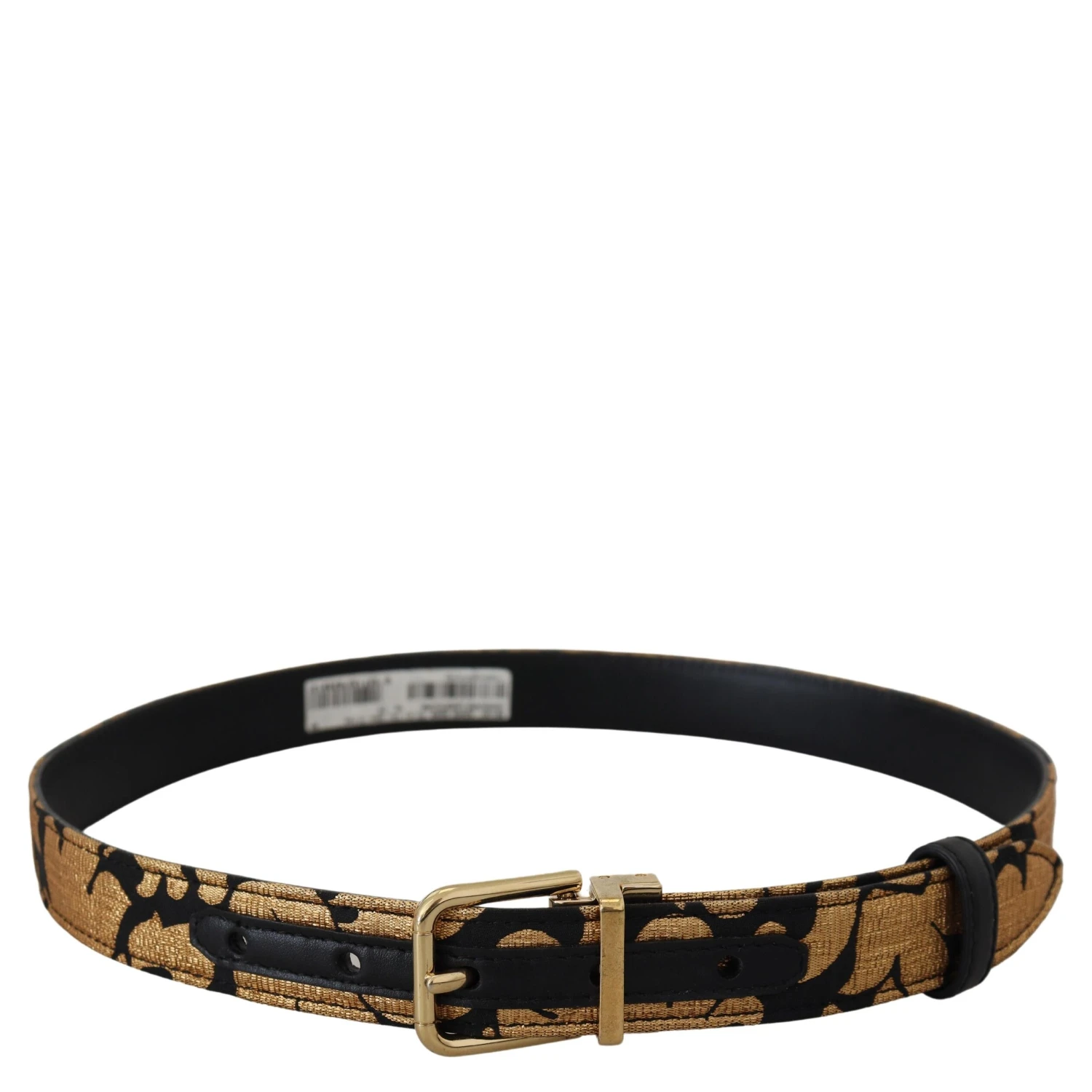 Multicolor Jacquard Leather Logo Buckle Belt