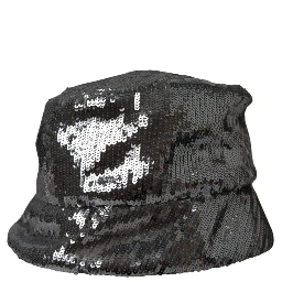 Silver Sequined Nylon Bucket Hat Men