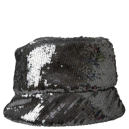 Silver Sequined Nylon Bucket Hat Men