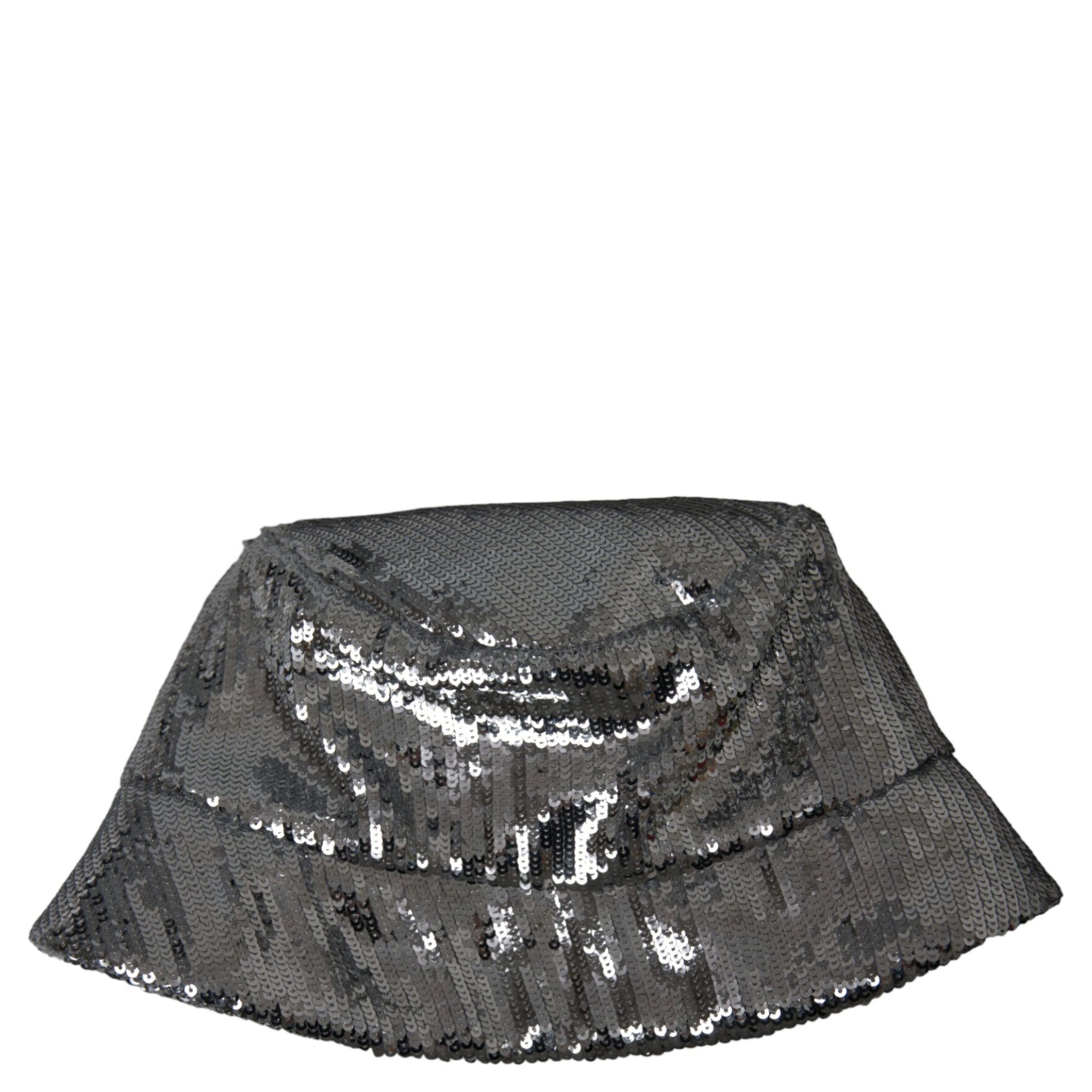Silver Sequined Nylon Bucket Hat Men
