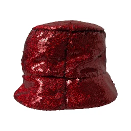 Red Sequined Nylon Bucket Hat Men