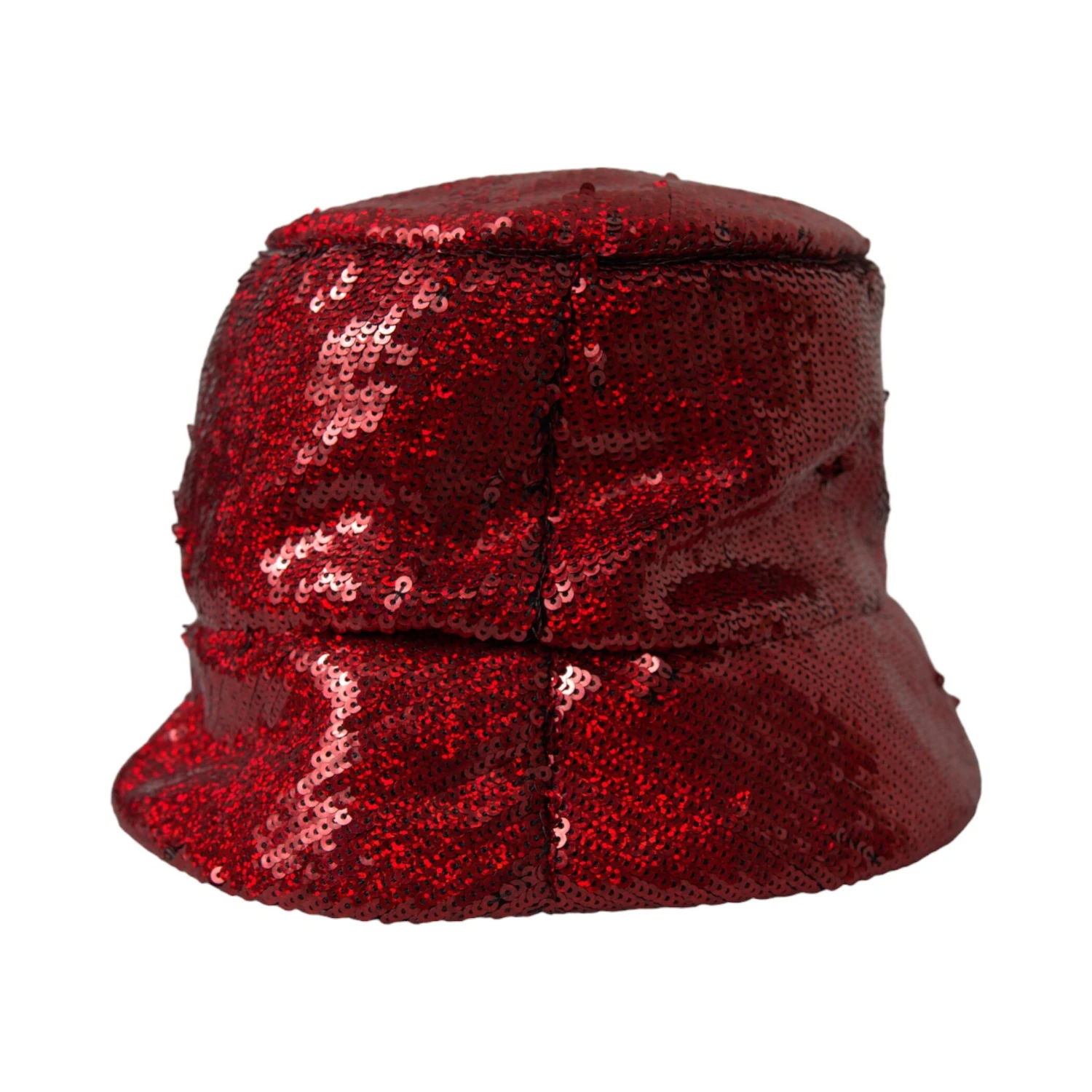 Red Sequined Nylon Bucket Hat Men