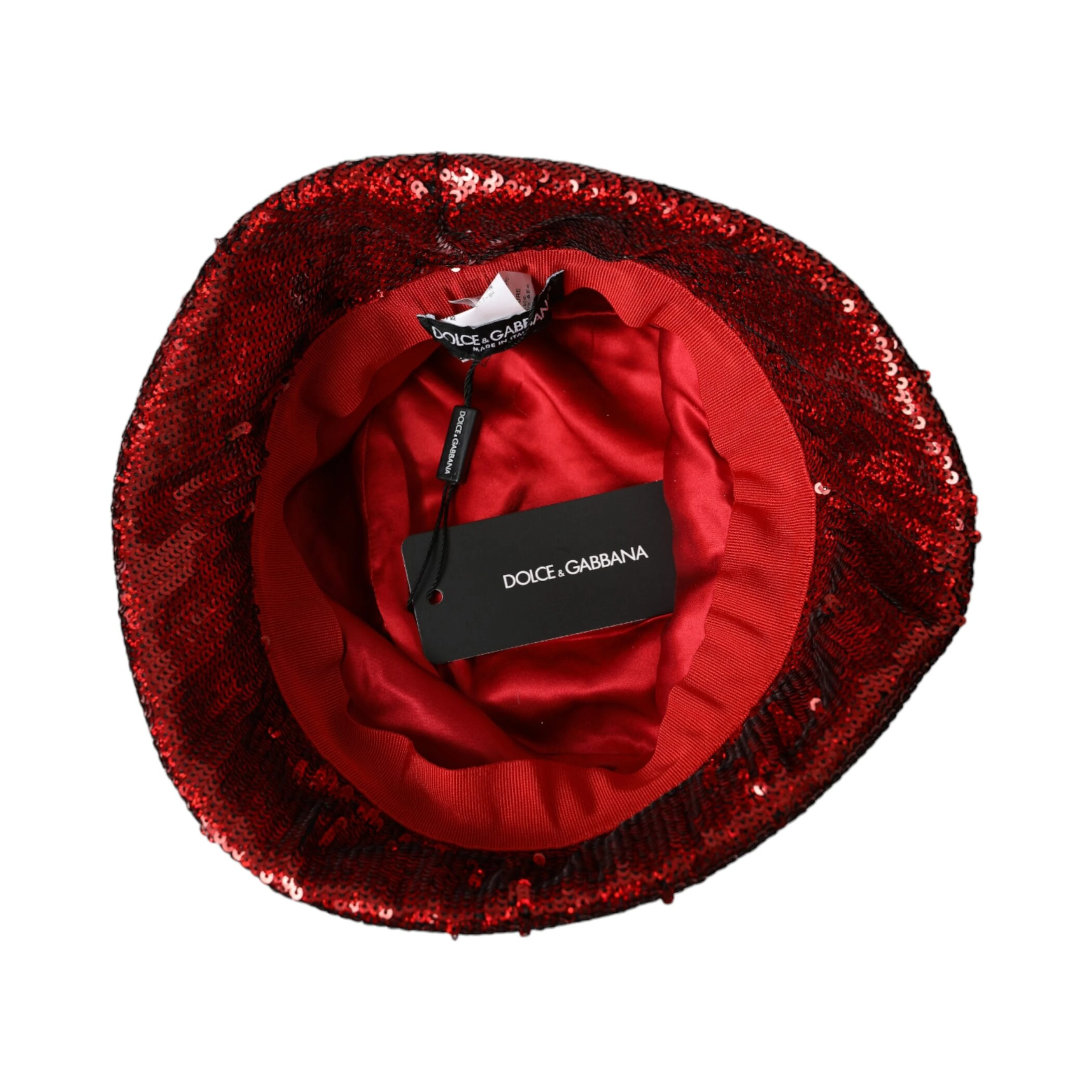 Red Sequined Nylon Bucket Hat Men