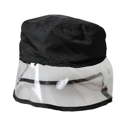 Black Polyester Plastic Bucket Hat Men