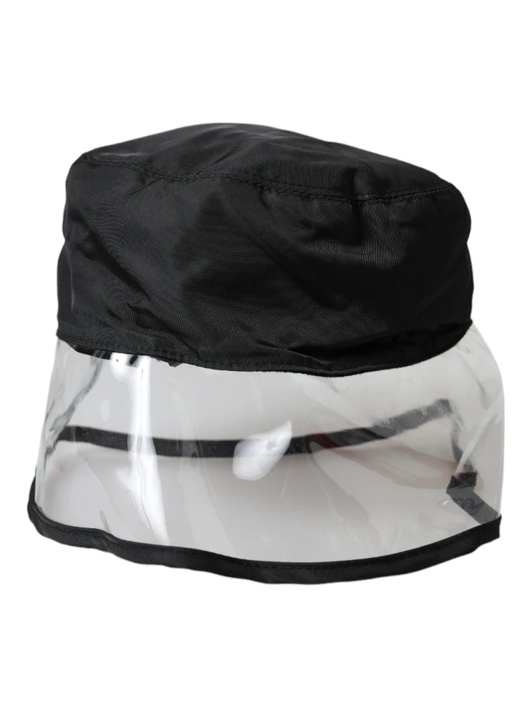 Black Polyester Plastic Bucket Hat Men