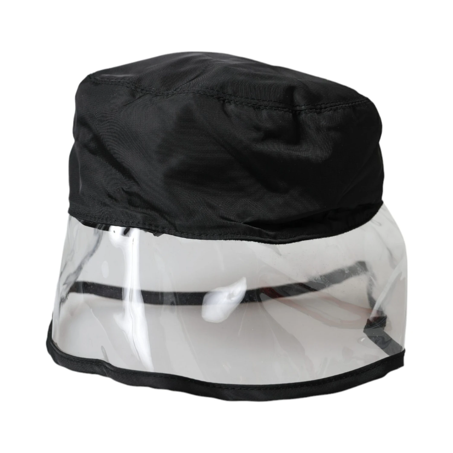 Black Polyester Plastic Bucket Hat Men
