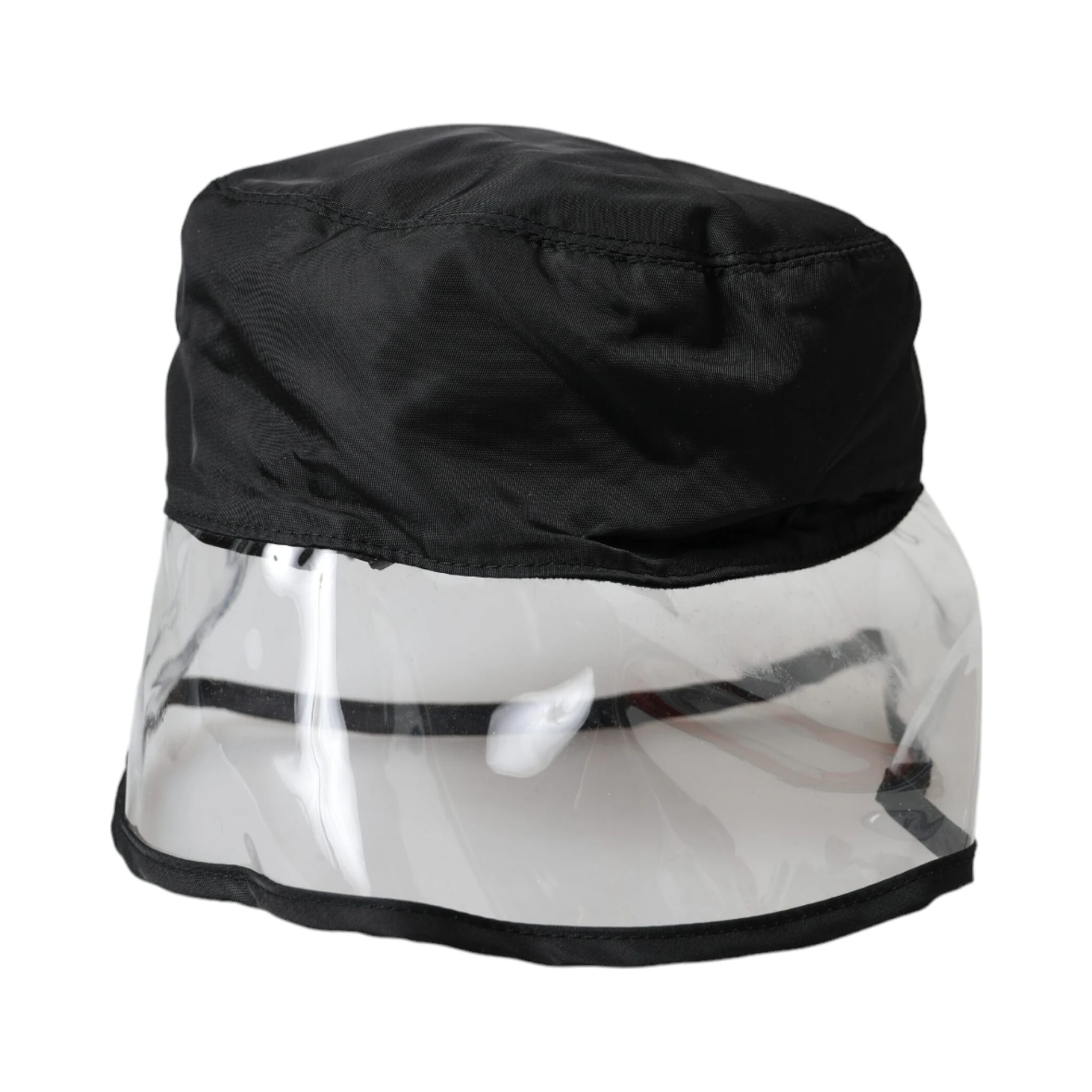 Black Polyester Plastic Bucket Hat Men