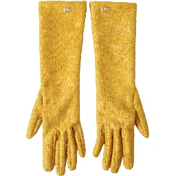Gold Lurex Fantasia Mid Arm Length Gloves