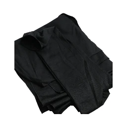 Black Wool Cutout Asymmetric Long Sleeve Top