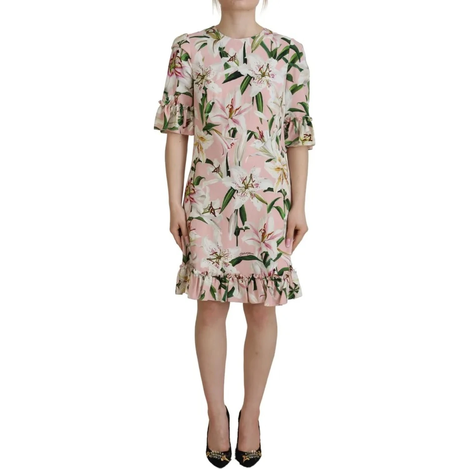 Pink Lily Viscose Sheath Knee Length Dress