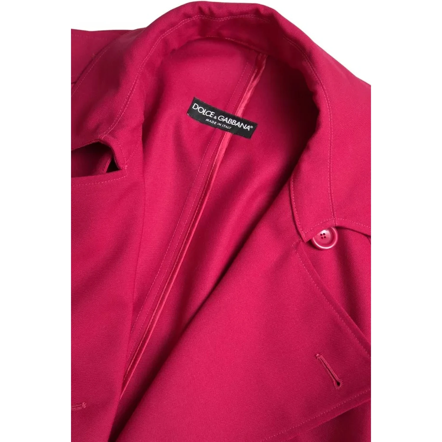 Dark Pink Double Breasted Trench Coat Jacket