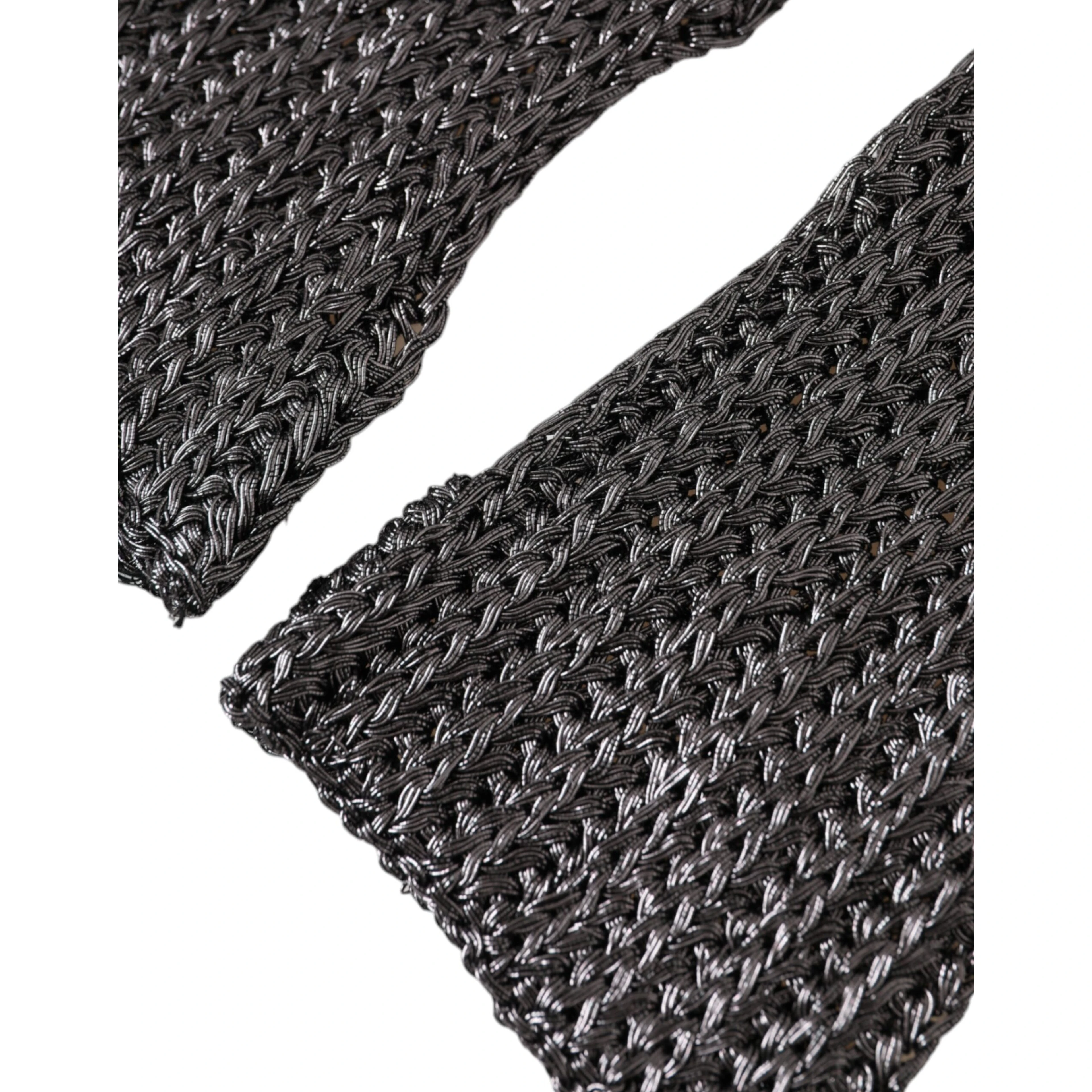 Gray Viscose Knitted Finger Less Gloves