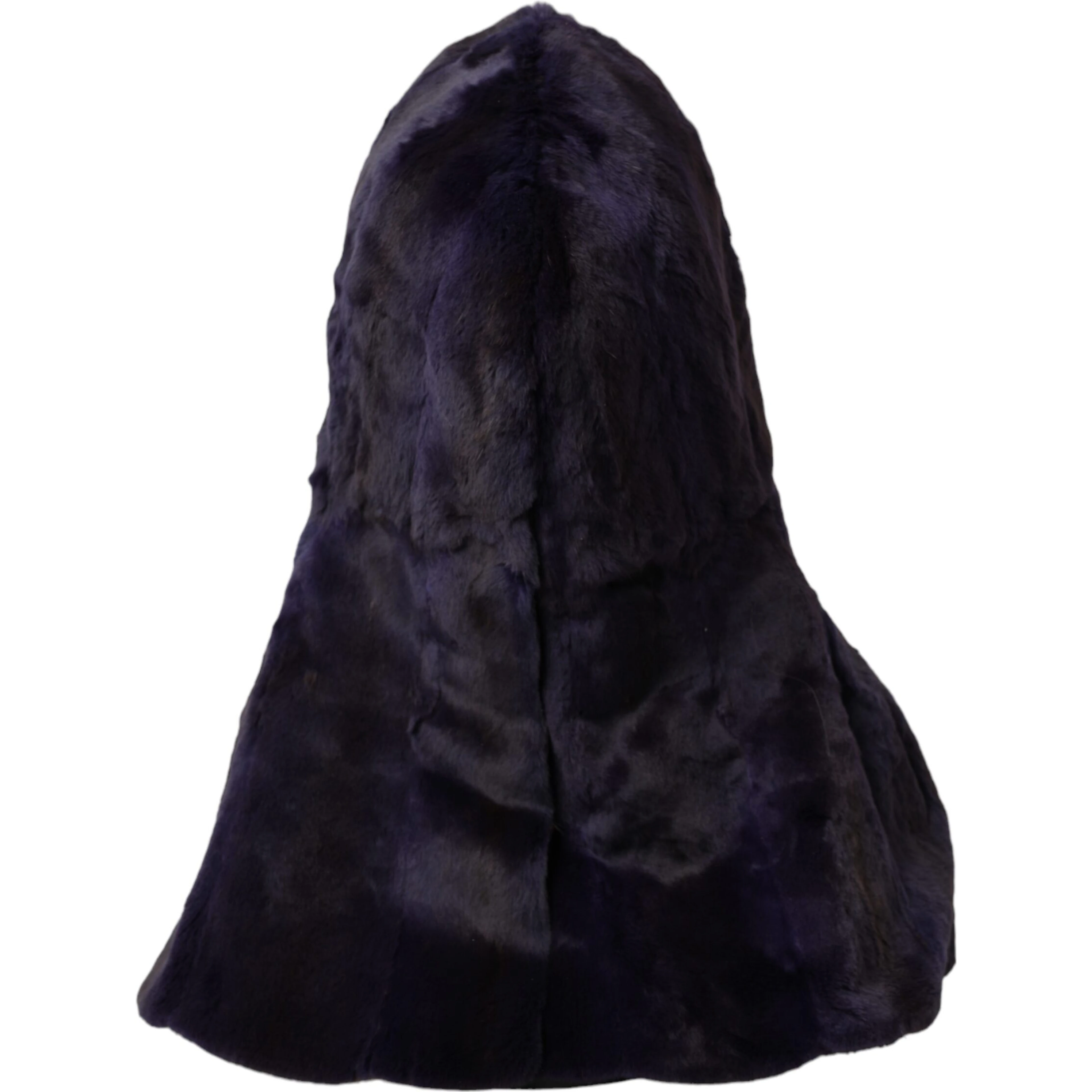 Black Weasel Fur Whole Head Wrap Hat