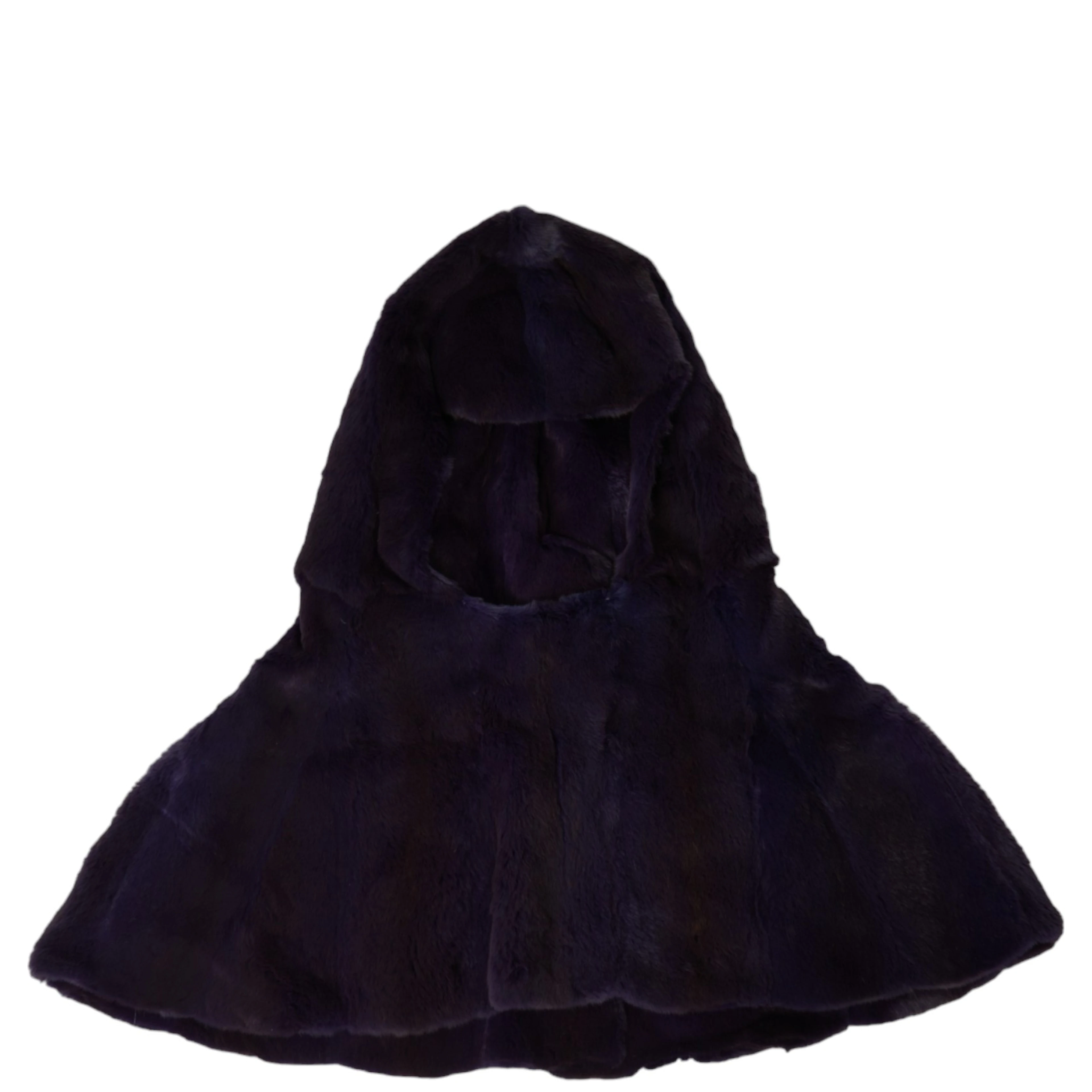 Black Weasel Fur Whole Head Wrap Hat