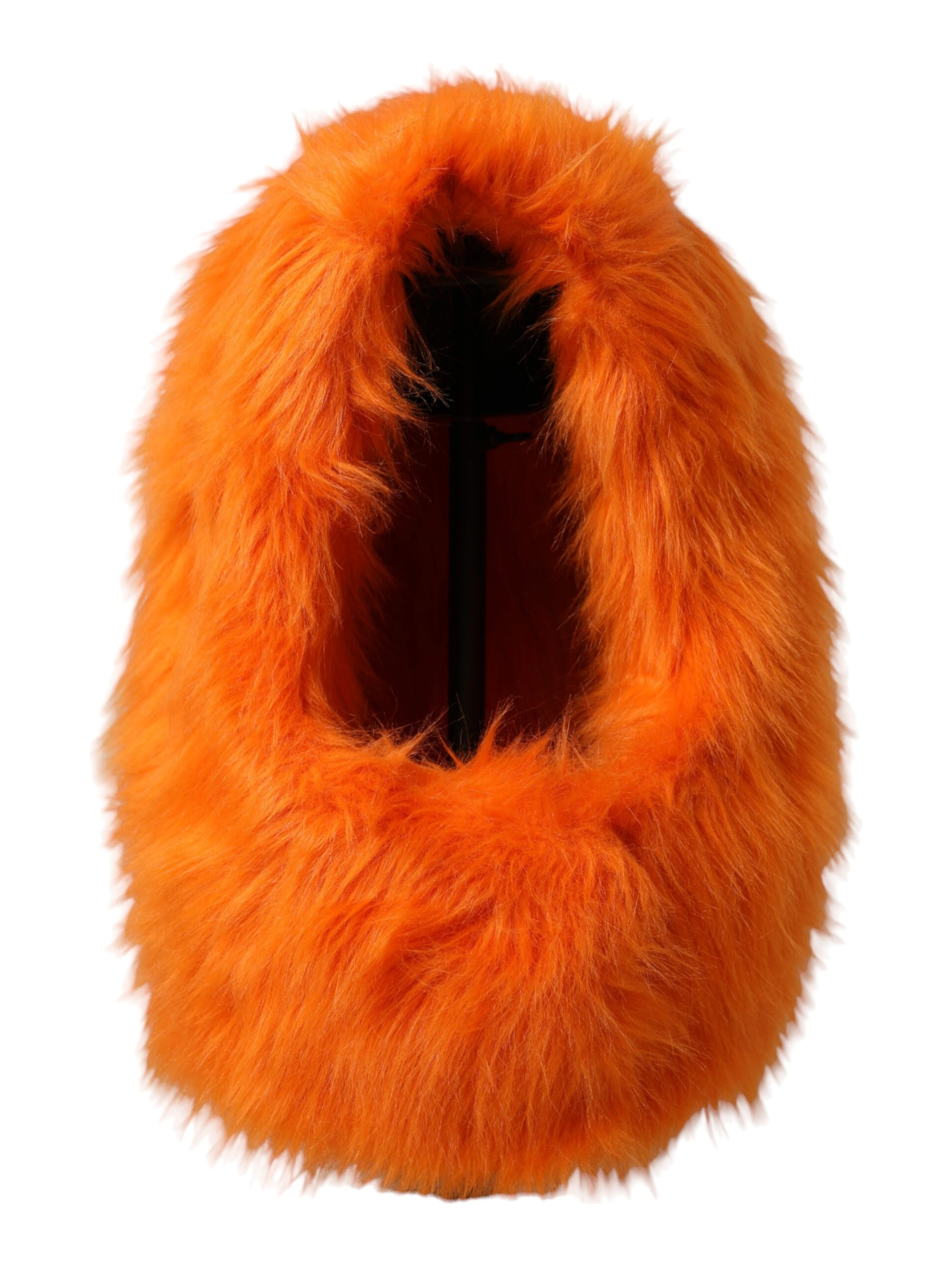 Orange Faux Fur Whole Head Wrap Hat